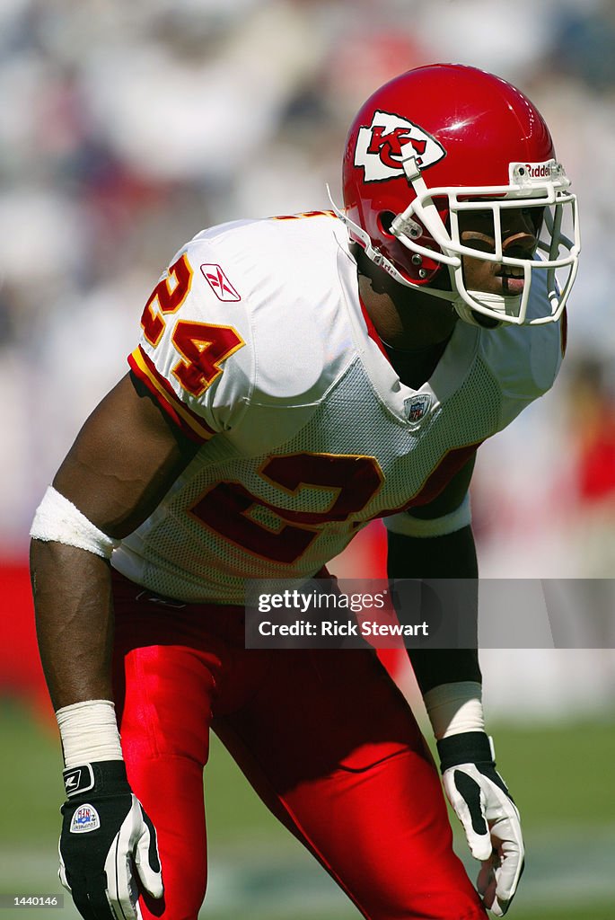 Cornerback William Bartee of the Kansas City Chiefs waits for the Cornerback William Bartee of the Kansas City Chiefs waits for the