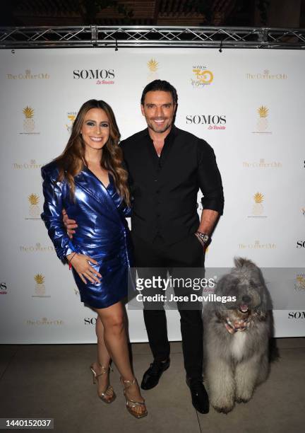 Valeria Marin and Julian Gil attend the Cover party for Somos La Revista on November 07, 2022 in Miami, Florida.