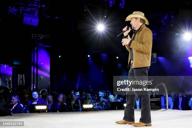 Toby Keith performs onstage for the BMI Icon Award during the 2022 BMI Country Awards at BMI on November 08, 2022 in Nashville, Tennessee.