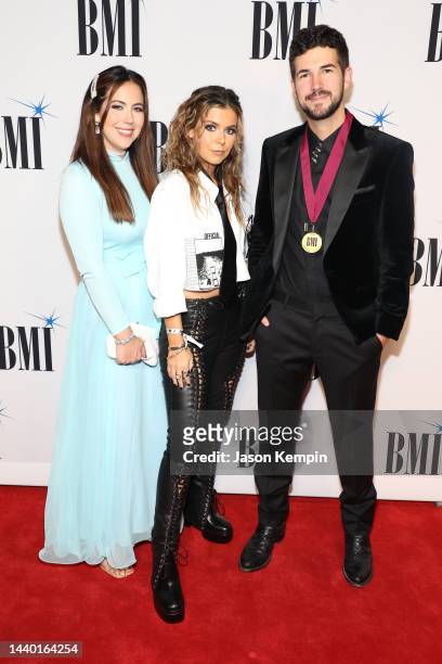 Jenna Johnson, KK Johnson and Ben Johnson of Track45 attend the 2022 BMI Country Awards at BMI on November 08, 2022 in Nashville, Tennessee.