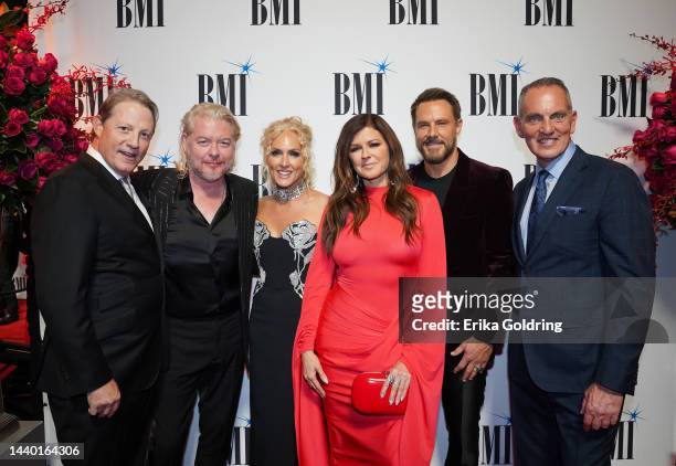 Vice President Creative Clay Bradley, Phillip Sweet, Kimberly Schlapman, Karen Fairchild and Jimi Westbrook of Little Big Town and BMI President and...