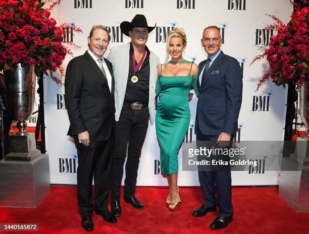 Vice President Creative, Clay Bradley, Jon Pardi, Summer Pardi and BMI President and CEO Mike O'Neill attend the 2022 BMI Country Awards at BMI on...