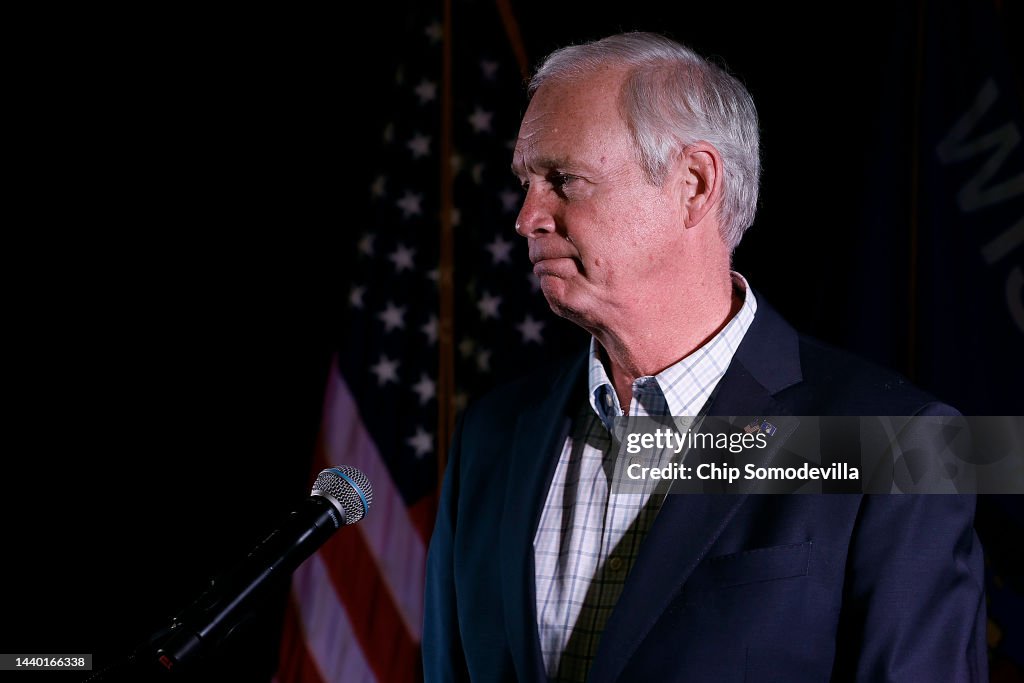 Rod Joseph Sen. Ron Johnson speaks to his supporters during an election night ...