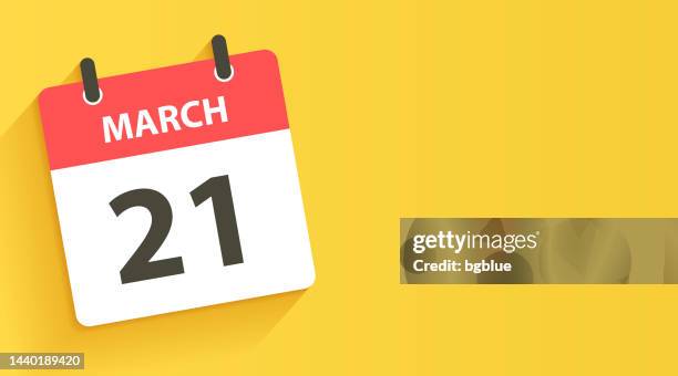 march 21 - daily calendar icon in flat design style - number 21 stock illustrations