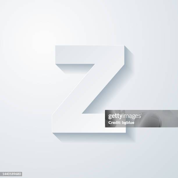 letter z. icon with paper cut effect on blank background - letter z stock illustrations