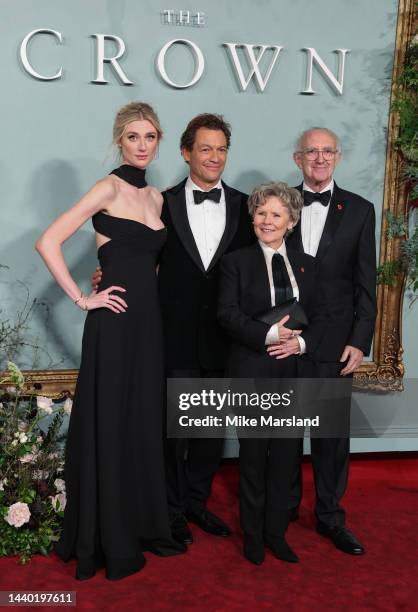 Elizabeth Debicki, Dominic West, Imelda Staunton and Jonathan Pryce attend "The Crown" Season 5 World Premiere at Theatre Royal Drury Lane on...