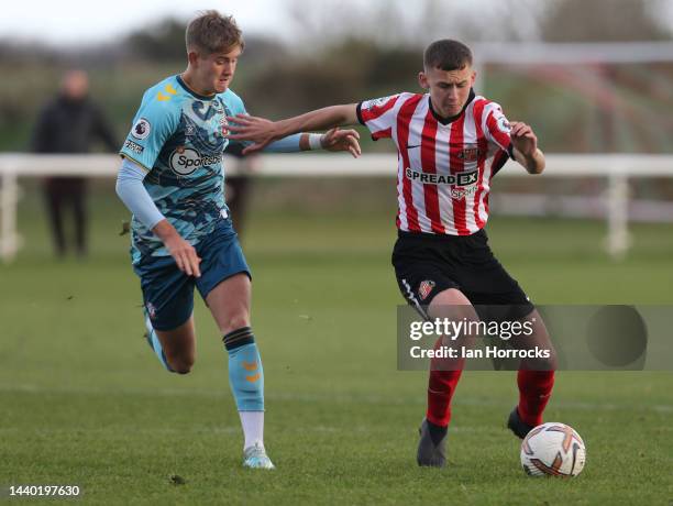 Year old Chris Rigg of Sunderland during the Premier League 2 match between Sunderland U21 and Southampton U21 at The Academy of Light on November 7,...