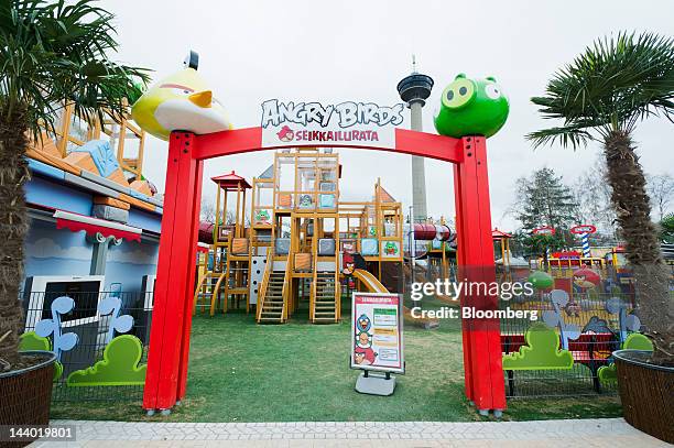 The entrance to Angry Birds Land, an Angry Birds-themed activity center within the Sarkanniemi adventure park, is seen near Tampere, Finland, on...