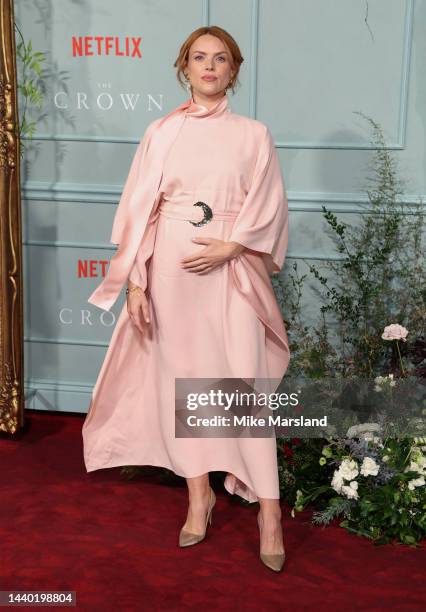 Erin Richards attends "The Crown" Season 5 World Premiere at Theatre Royal Drury Lane on November 08, 2022 in London, England.