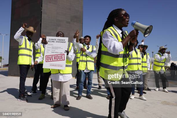 Activists demanding climate finance and compensation payments from rich countries to poor countries disproportionately affected by climate change...