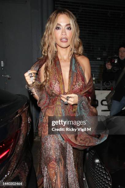 Rita Ora seen leaving Glamour Women Of The Year Awards at Outernet on November 08, 2022 in London, England.
