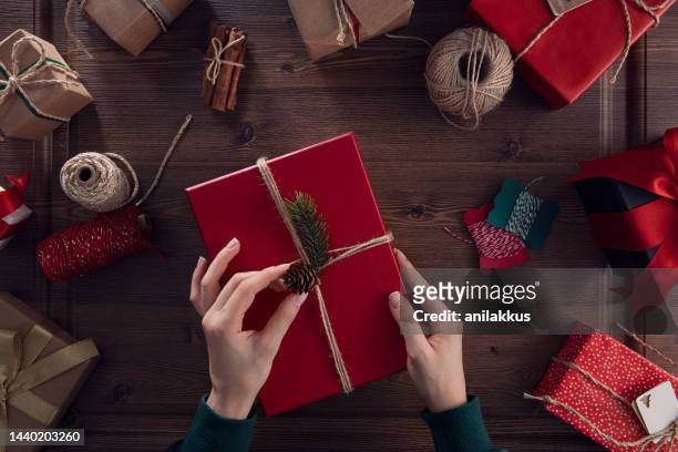 preparing for christmas - wrapping paper stock pictures, royalty-free photos & images