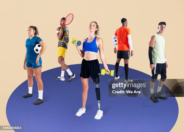 group of professional sportspeople - athlete montage stock pictures, royalty-free photos & images
