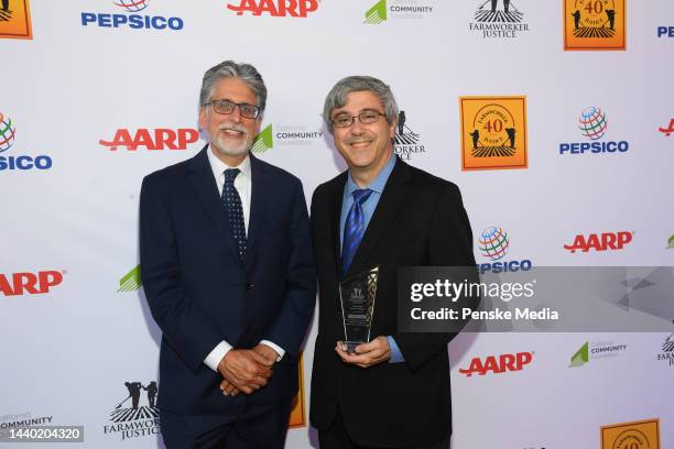 Bruce Goldstein and Thomas A Saenz attends The Farmworker Justice Awards at La Plaza de Cultura y Artes in Los Angeles, California on September 14,...