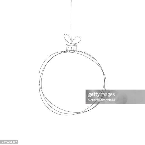 christmas ball doodle - white sphere stock illustrations