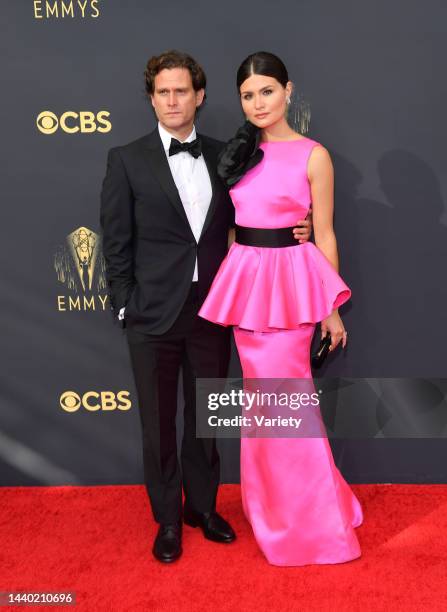 Steven Pasquale and Phillipa Soo at the 73rd Primetime Emmy Awards held at L.A. Live on September 19, 2021.