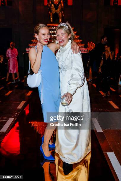 German actress Caro Cult and influencer Emily Roberts attend the Moet & Chandon Effervescence Dinner at Baerensaal on November 8, 2022 in Berlin,...