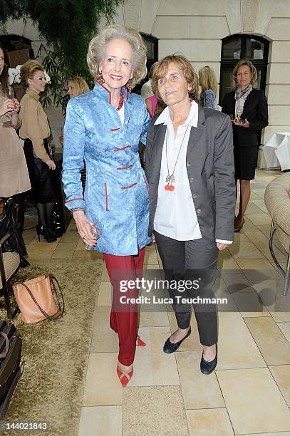 Ingeborg Schaeuble and Isa von Hardenberg attend the Anna Von Griesheim Ladies Lunch at Hotel Brandenburgischer Hof on May 8, 2012 in Berlin, Germany.