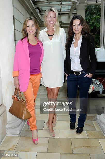 Bettina Cramer, Miriam Friedrich and Mariella Ahrens attend the Anna Von Griesheim Ladies Lunch at Hotel Brandenburgischer Hof on May 8, 2012 in...