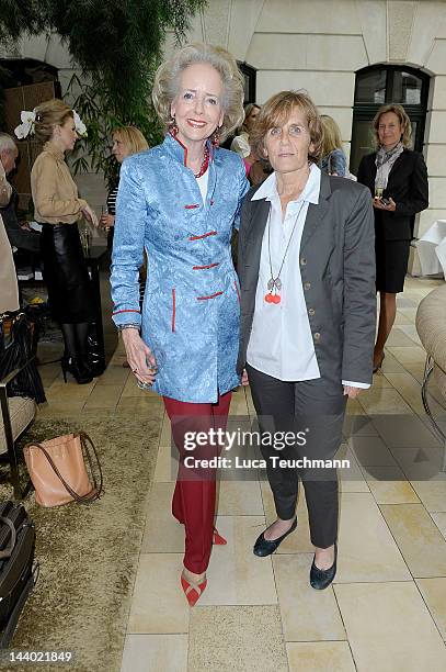 Ingeborg Schaeuble and Isa von Hardenberg attend the Anna Von Griesheim Ladies Lunch at Hotel Brandenburgischer Hof on May 8, 2012 in Berlin, Germany.