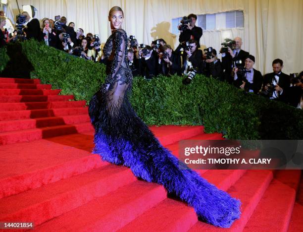 Beyonce attends the Costume Institute Benefit at The Metropolitan Museum of Art May 7 celebrating the opening of Schiaparelli and Prada: Impossible...