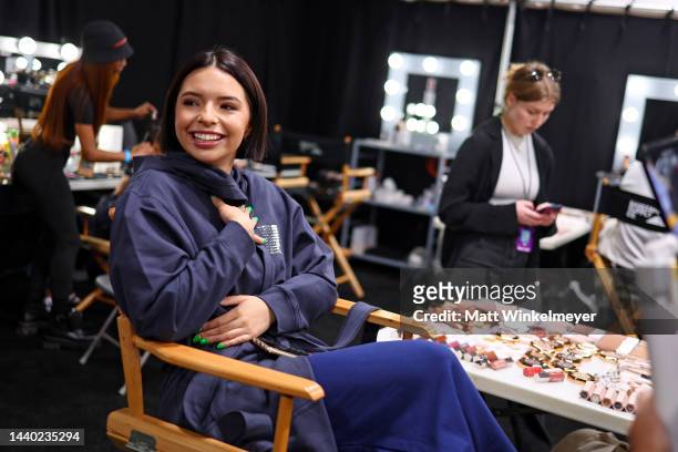 In this image released on November 9, Ángela Aguilar is seen during Rihanna's Savage X Fenty Show Vol. 4 presented by Prime Video in Simi Valley,...