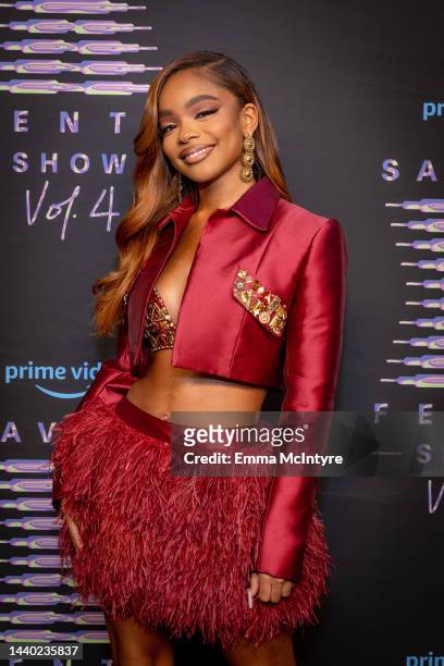 In this image released on November 9, Marsai Martin attends Rihanna's Savage X Fenty Show Vol. 4 presented by Prime Video in Simi Valley, California;...