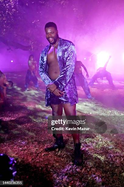 In this image released on November 9, Winston Duke is seen during Rihanna's Savage X Fenty Show Vol. 4 presented by Prime Video in Simi Valley,...