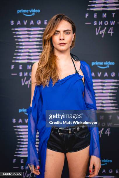 In this image released on November 9, Cara Delevingne attends Rihanna's Savage X Fenty Show Vol. 4 presented by Prime Video in Simi Valley,...