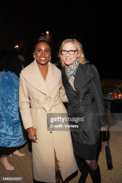 Issa Rae and Ann Sarnoff, chairman and CEO of Warner Bros, at HBO's 'Insecure' Series Finale Premiere at Kenneth Hahn State Park in Los Angeles,...