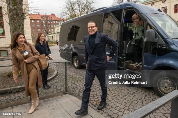 Prince Daniel of Sweden visits The Prince Daniel Fellowship at Chalmers University on November 09, 2022 in Gothenburg, Sweden.