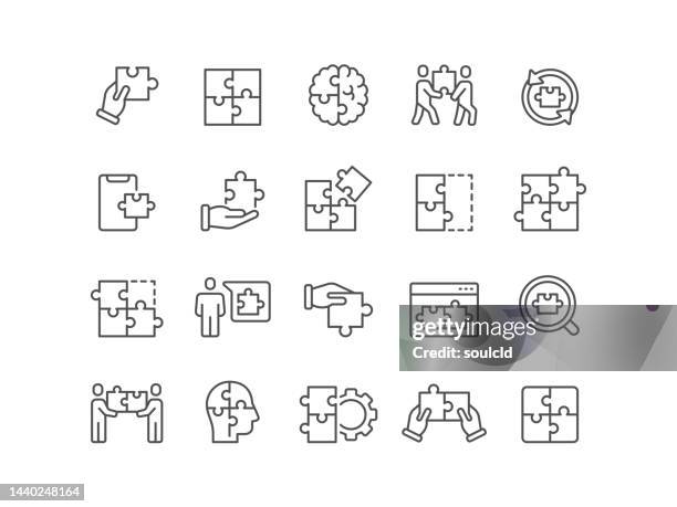 stockillustraties, clipart, cartoons en iconen met puzzle icons - puzzel