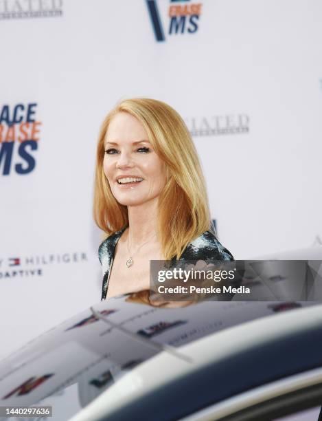 Marg Helgenberger arrives to the Drive In to Erase MS fundraiser at the Rose Bowl on September 4, 2020 in Pasadena, California.