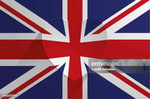 uk flag emboss heart love copy space concept - brexit icons stock illustrations