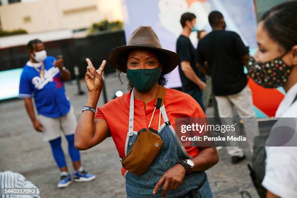 Nyesha Arrington at the Resy Drive Thru at the Hollywood Palladium on October 15, 2020 in Los Angeles, California.