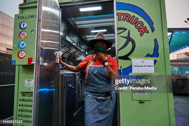 Nyesha Arrington at the Resy Drive Thru at the Hollywood Palladium on October 15, 2020 in Los Angeles, California.