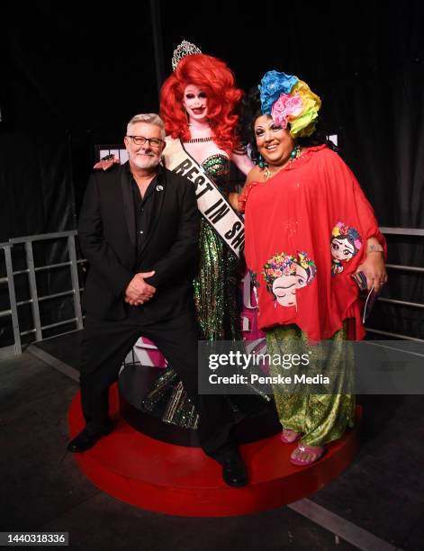 Patrick Rush, Etta Pigg and Kay Sedia attends the Best in Drag Show benefitting, Aid For AIDS, a program of Alliance for Housing and Healing at the...