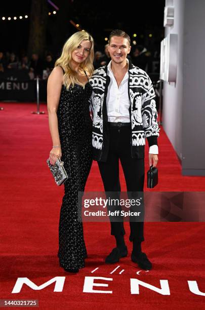 Victoria Brown and Chris Kowalski attend the UK Premiere of Searchlight's "The Menu" at BFI Southbank on November 09, 2022 in London, England.