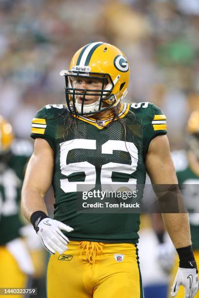 Clay Matthews of the Green Bay Packers in action against the New Orleans Saints during the NFL opening season game at Lambeau Field on September 8,...