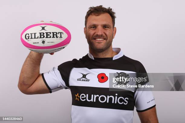 Luke Whitelock of the Barbarians poses for a portrait during the Barbarians Squad Photo call on November 09, 2022 in London, England.