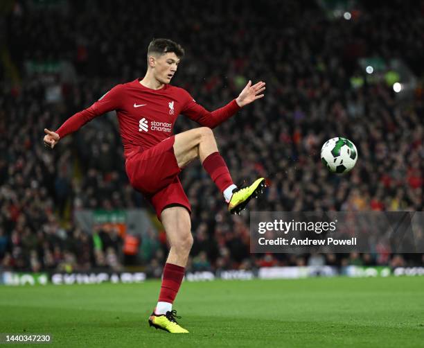 Andy Lonergan of Liverpool during the Carabao Cup Third Round match between Liverpool and Derby County at Anfield on November 09, 2022 in Liverpool,...