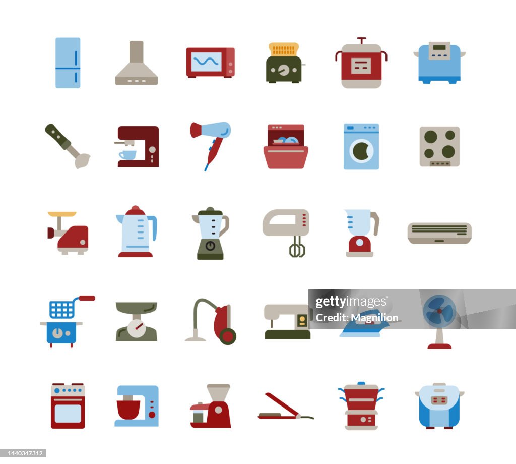 Appliances Flat Icons Set