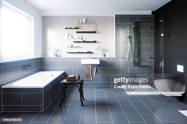 contemporary bathroom design - ceramic stockfoto's en -beelden