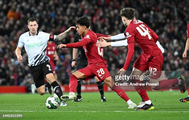 Fabio Carvalho of Liverpool during the Carabao Cup Third Round match between Liverpool and Derby County at Anfield on November 09, 2022 in Liverpool,...
