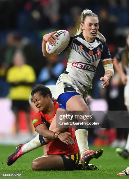 Hollie-Mae Dodd of England during Women's Rugby League World Cup Group A match between England Women and Papua New Guinea Women at Headingley on...