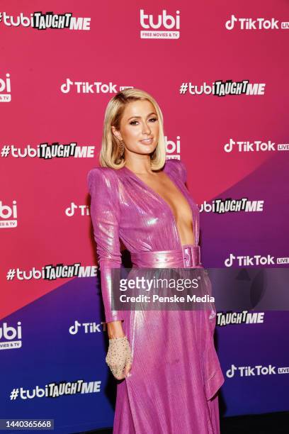 Paris Hilton attends the Tubi x TikTok first ever live form reunion show at Sneakertopia in Los Angeles, California on June 30, 2021.