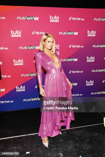 Paris Hilton attends the Tubi x TikTok first ever live form reunion show at Sneakertopia in Los Angeles, California on June 30, 2021.