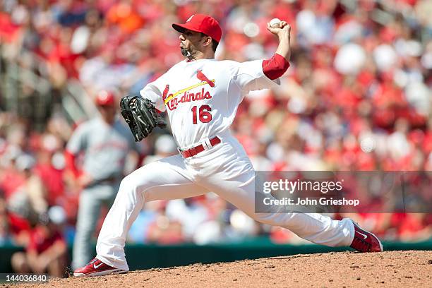 Romero of the St. Louis Cardinals delivers the pitch during the game against the Cincinnati Reds on Thursday, April 19, 2012 at Busch Stadium in St....