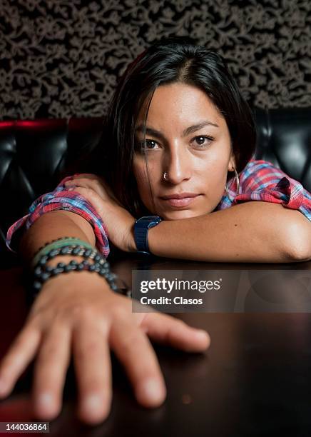 Chilean singer Ana Tijoux during an interview at Imperial Bar on May 07, 2012 in Mexico City, Mexico.