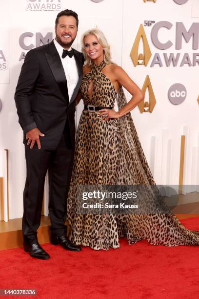 Luke Bryan and Caroline Boyer attend The 56th Annual CMA Awards at Bridgestone Arena on November 09, 2022 in Nashville, Tennessee.